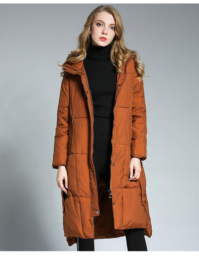 Langer Puffer-Mantel mit Kapuze | Warm & Stilvoll | Wintertauglich