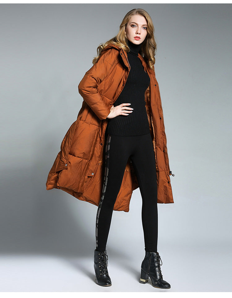 Langer Puffer-Mantel mit Kapuze | Warm & Stilvoll | Wintertauglich