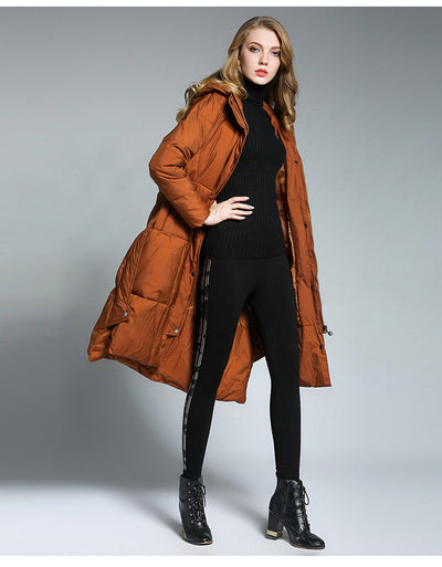 Langer Puffer-Mantel mit Kapuze | Warm & Stilvoll | Wintertauglich