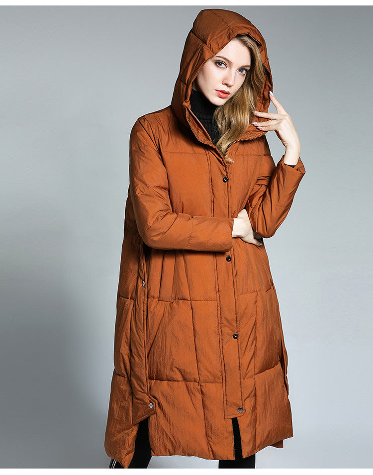 Langer Puffer-Mantel mit Kapuze | Warm & Stilvoll | Wintertauglich