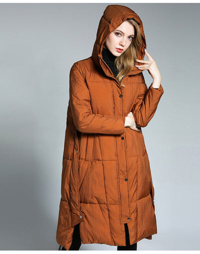 Langer Puffer-Mantel mit Kapuze | Warm & Stilvoll | Wintertauglich