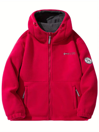 Avelena | Outdoor-Fleece Gefütterte Kapuzenjacke für Männer Polyester