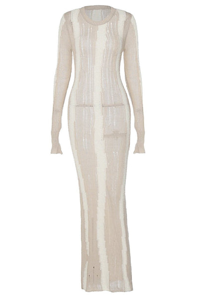 Avelena | Spleißendes Maxikleid aus Strukturiertem Strick