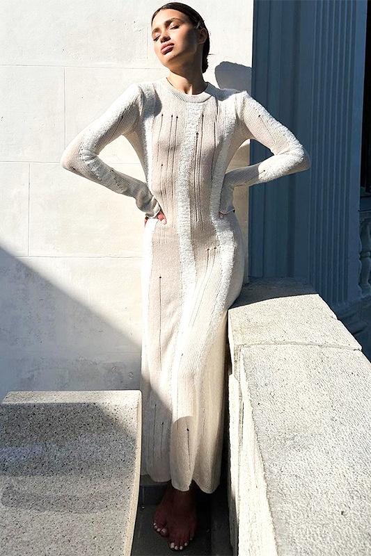 Avelena | Spleißendes Maxikleid aus Strukturiertem Strick