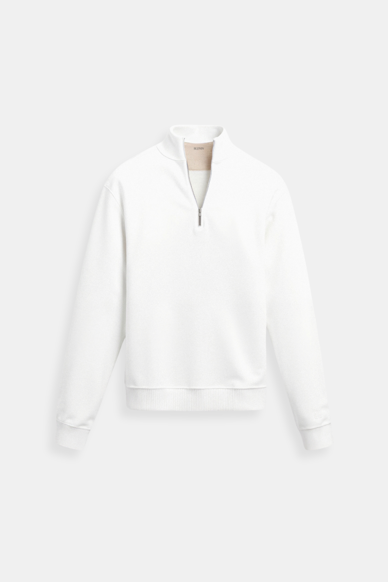 Minimalistischer Sweatshirt mit Reißverschlusskragen