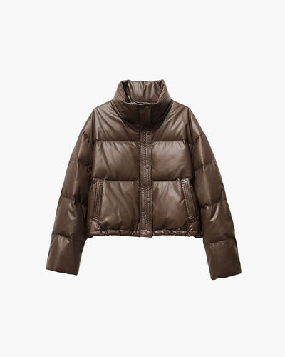 Elva | Damen Steppjacke Kurz Loose Fit Mit Stehkragen