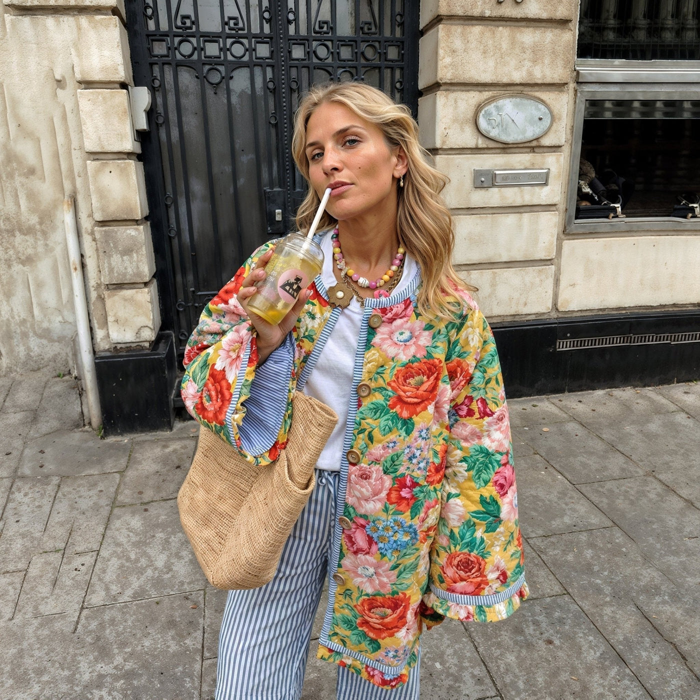 Yve | Damen Langarmjacke Einreihig Mit Rundknöpfen