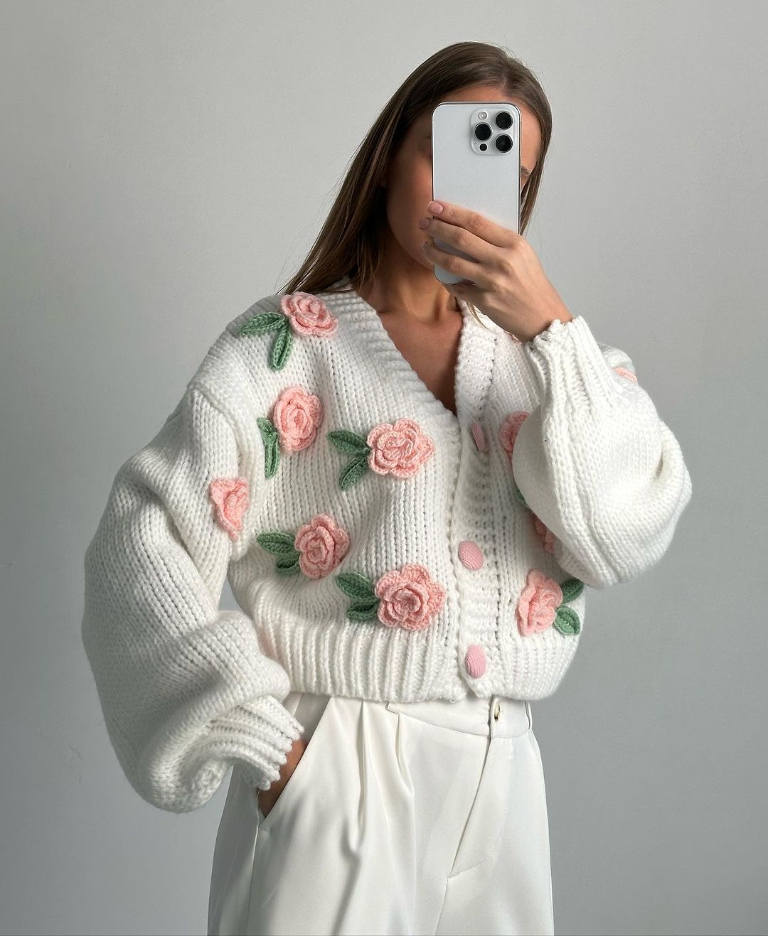 Avelena | Rose Strickpullover Cardigan