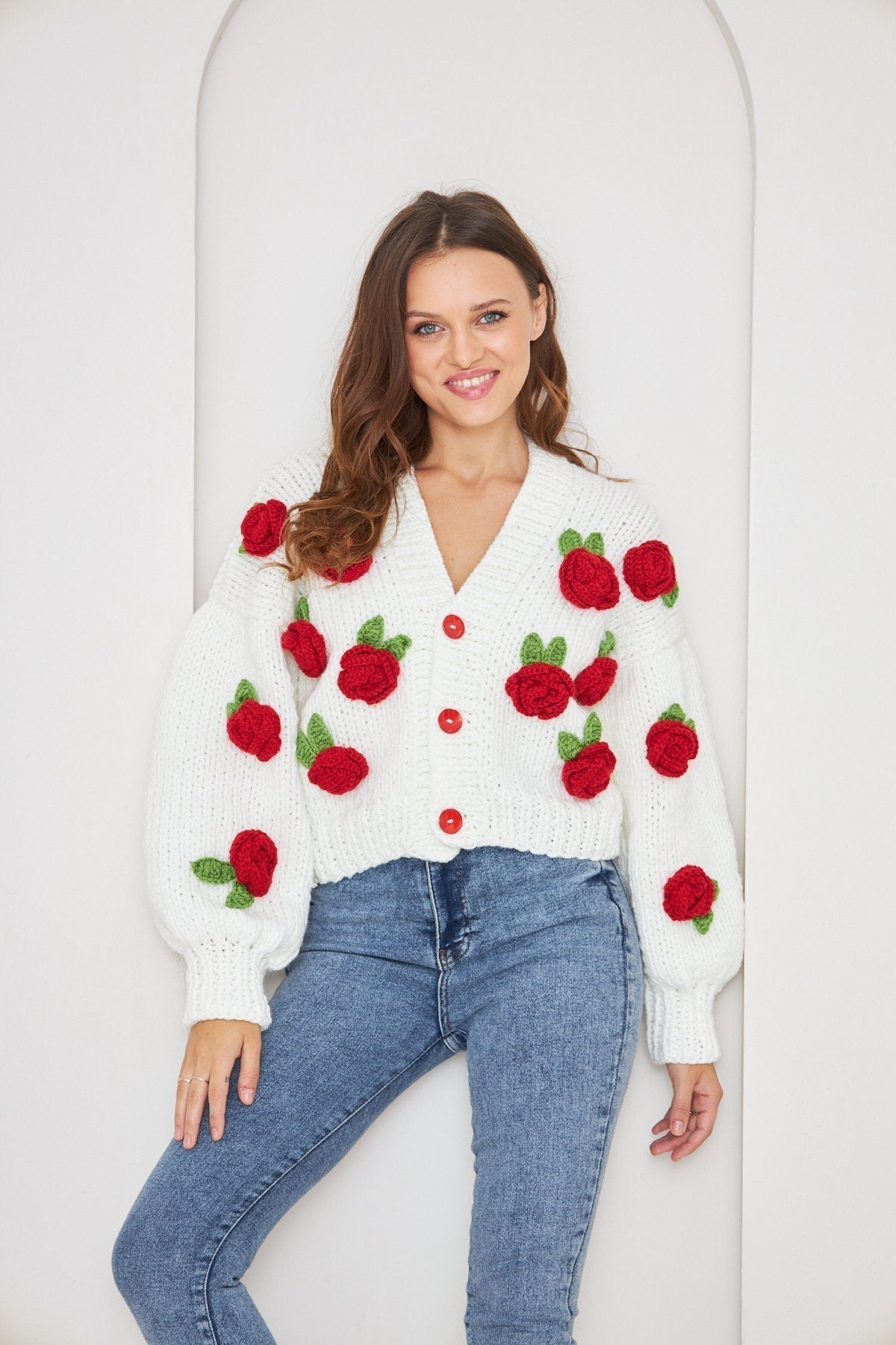 Avelena | Rose Strickpullover Cardigan