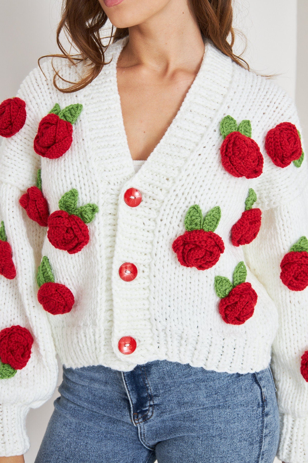 Avelena | Rose Strickpullover Cardigan