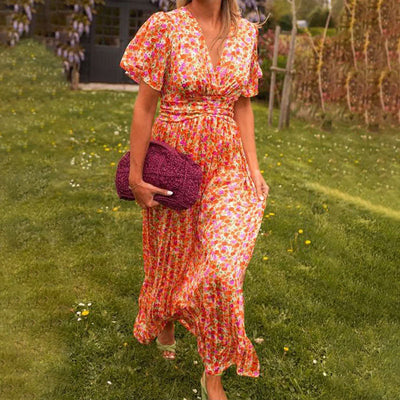 Klassisches V-Ausschnitt-Kleid für Damen – Vaenirae