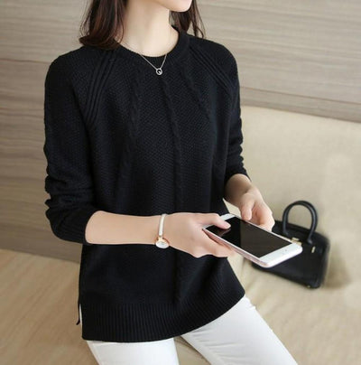 Zopfstrickpullover mit Rundhalsausschnitt | Strick | Bequem & Zeitlos
