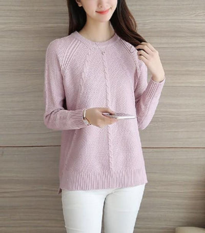 Zopfstrickpullover mit Rundhalsausschnitt | Strick | Bequem & Zeitlos