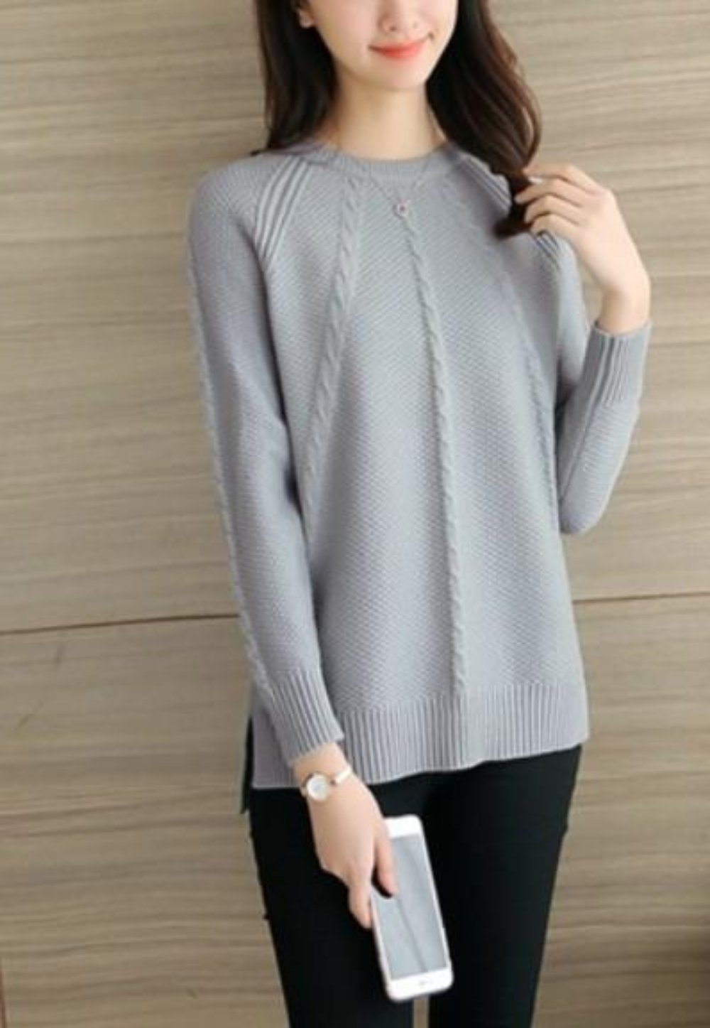 Zopfstrickpullover mit Rundhalsausschnitt | Strick | Bequem & Zeitlos