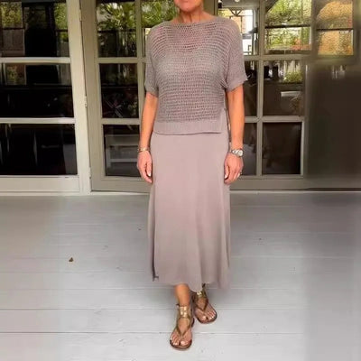 Elegantes Set mit Mesh-Top für Damen - Elariona