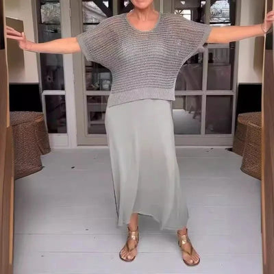 Elegantes Set mit Mesh-Top für Damen - Elariona