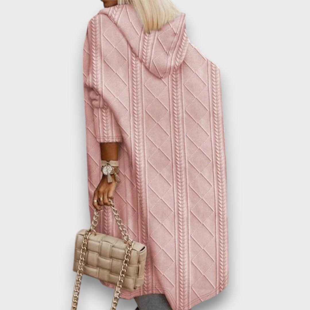 Jovina – Langer Cardigan mit Kapuze