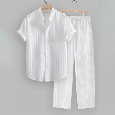 Rosendo - Set für Herren - Elegantes Kurzarmhemd & lässige Hose für bequeme Freizeitmode