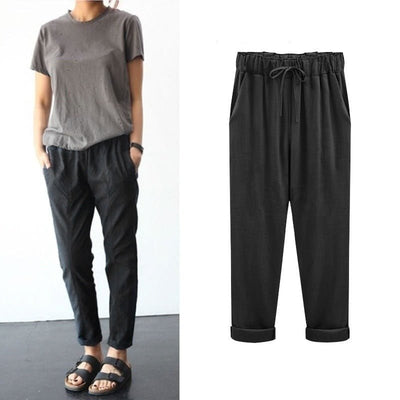 Avelena | Lässige Baumwoll-Leinen-Hose