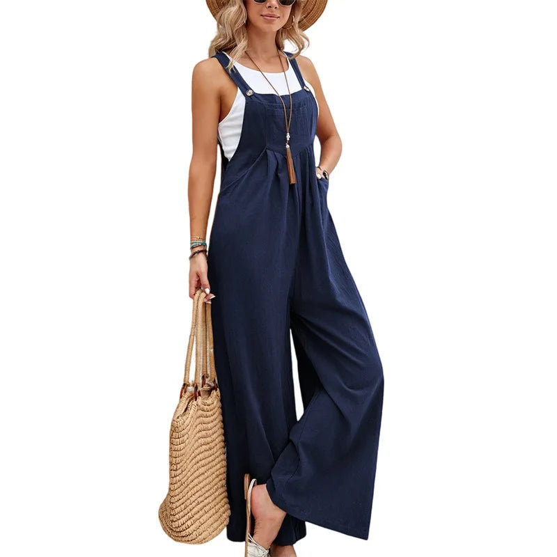 Amara |  Ärmellose Latzhose Casual Jumpsuit
