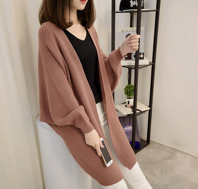 Strick-Cardigan mit Fledermausärmeln | Offenes Design | Lässiger Komfort