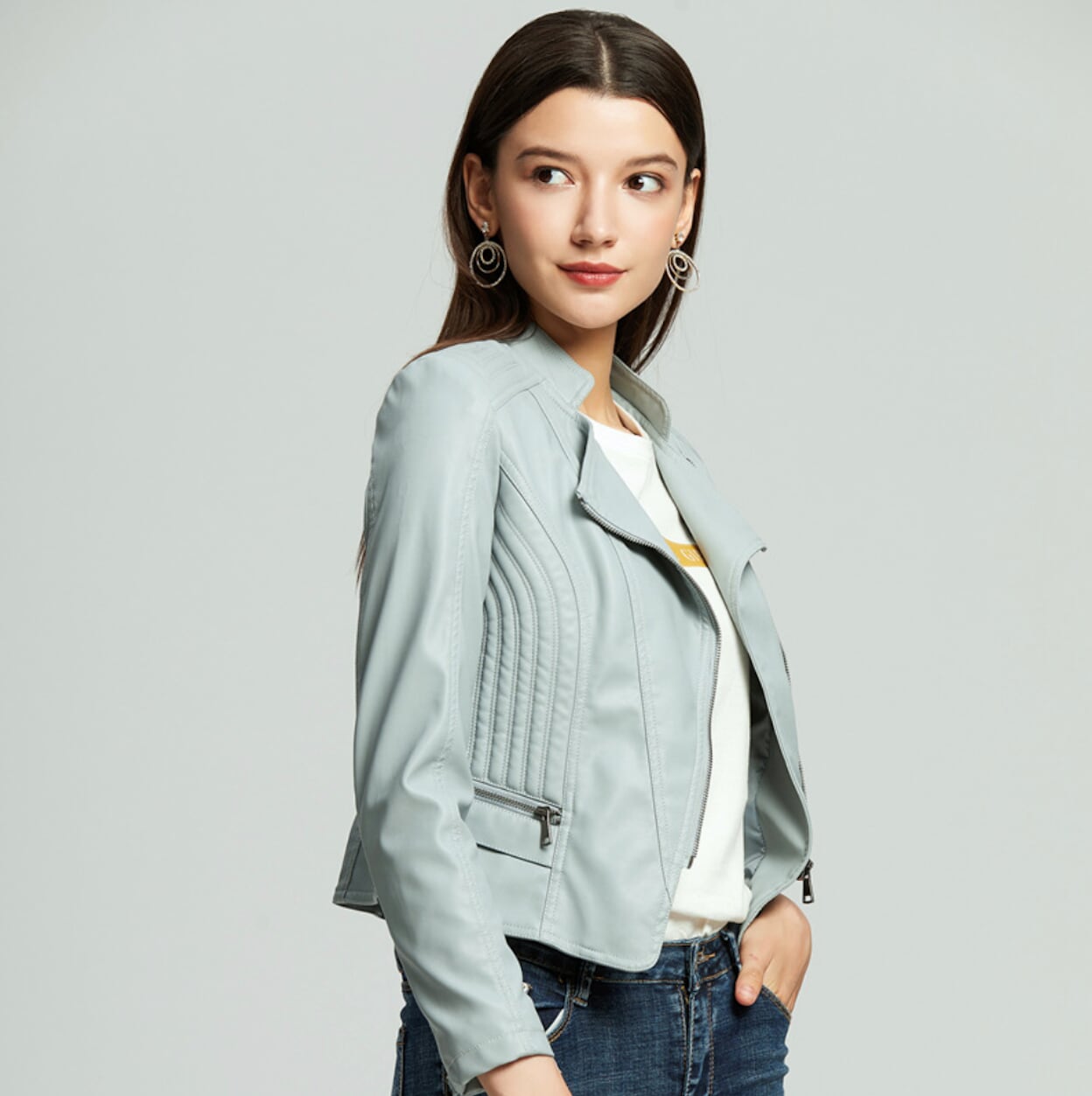 Klassische Bikerjacke aus Kunstleder | Stilvolle Details | Modern & Zeitlos