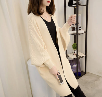 Strick-Cardigan mit Fledermausärmeln | Offenes Design | Lässiger Komfort